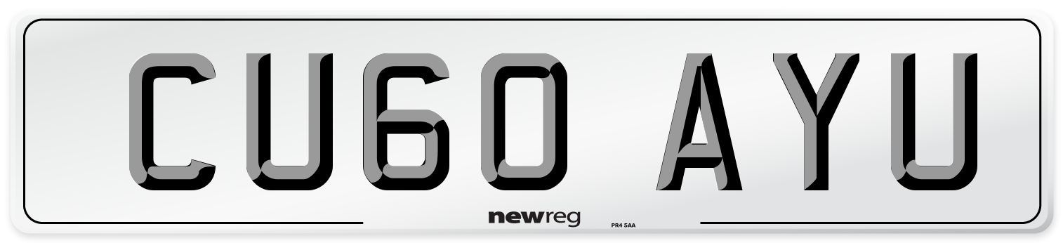 CU60 AYU Number Plate from New Reg